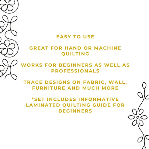 Quilting Creations Stencils for Machine and Hand Quilting - 2 Quilting Stencils for Border Patterns | Ginger Flower Border, Flower Plastic Quilt S...