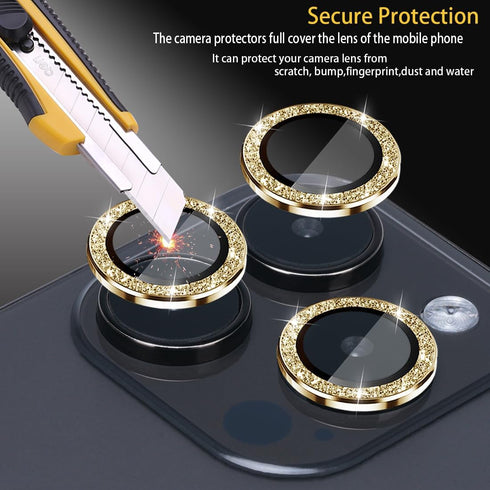 Camera Lens Protector for iPhone 14 Pro & iPhone 14 Pro Max, Tempered Glass Lens Protector Aluminum Alloy Ring Camera Cover Fits for iPhone 14 Pro...