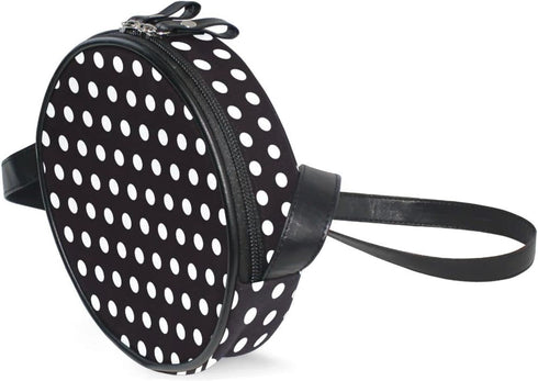 Round Crossbody Bag Small Circle Purse Zip Handbag for Women...