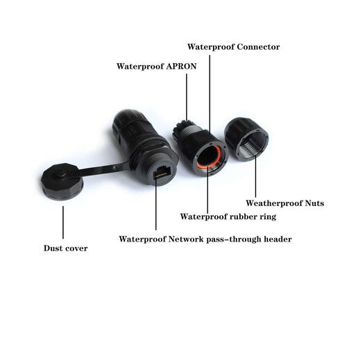 RJ45 Waterproof Connector, Female to Female, Panel Mount, 8P8C,CAT 6, CAT 5, CAT 5E, M20 IP67 Ethernet LAN Cable Coupler Outdoor Adapter Weatherpr...