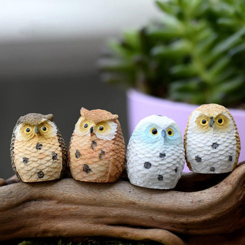 Mini Owls Fairy Garden Accessories, Owl Miniature Figurines Fairy Garden Decor for Micro Landscape, Plant Pots, Bonsai Craft Decor, Party Decorati...