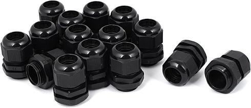 uxcell M20x1.5 Type Plastic Waterproof Cable Gland Connector Black 15pcs...
