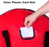 TQS Large Christmas Wreath Storage Bag - 30 Inch, Red, Cotton, Zipper Closure, Reinforced Handles, Double Zippers, Clear Card Slot, Ideal for Chri...