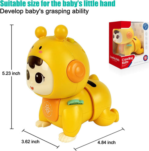 Baby Toys 1 2 years old, Infant Toys with Musical and Light, Early educational toys for toddlers, Baby Crawling Toys 18 Months (Yellow)...