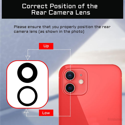 2 Sets for iPhone 12 OEM Rear Camera Lens with Dual-Sided Adhesive Replacement for iPhone 12 Mini Rear Camera Lens for iPhone12 with Repair Kit Fi...