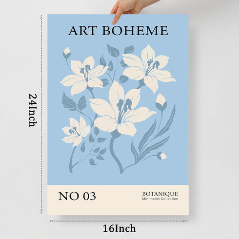Matisse Flower Wall Art Prints Blue Abstract Wall Decor Aesthetic Matisse Canvas Wall Art Bauhaus Print Blue Aesthetic Art Gallery Matisse Preppy ...