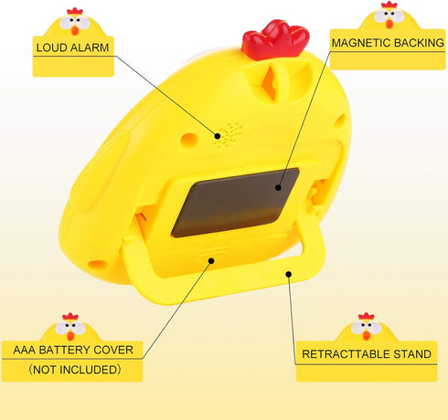 Weewooday 2 Pieces Cute Cartoon Animal Small Digital Kitchen Timers Countdown Classroom Timers with Magnetic Backs and On/Off Switches Decorative ...