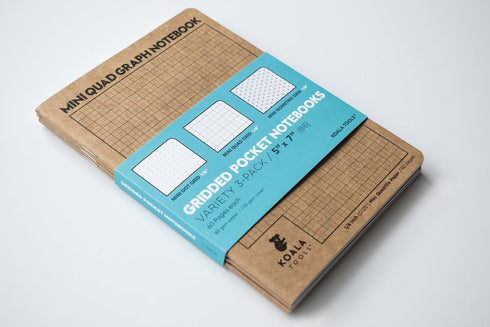 KOALA TOOLS | Mini Graph Paper Notebook (3 Pack) | 5" x 7", 60 pp. - Quad, Grid, Graphing Field Notebook Set - For Scientific and Math Use...