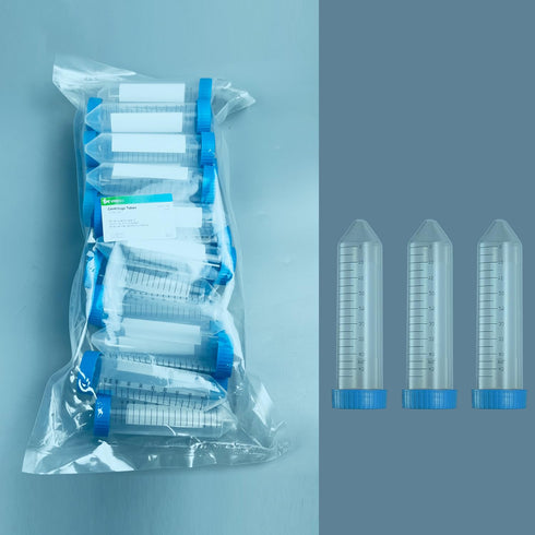 Autoclavable Polypropylene Centrifuge Tubes, Volume 50ml, White Printed Graduated Marks from 5ml to 50ml, Assembled Leak-Proof Screw Cap, Gamma St...