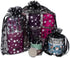 100-Pack 2x2.5 Sheer Organza Drawstring Gift Bags (X-Small) - Metallic Stars (Black/Silver) - Wedding Party Favors, Jewelry, Candy, Treats Mesh Po...