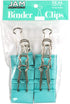 JAM PAPER Colorful Binder Clips - Large - 1 1/2 Inch (41 mm) - Teal Binderclips - 12/Pack...