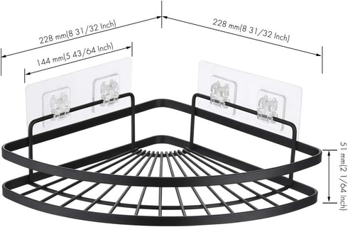 KES Shower Caddy Corner, Self-Adhesive Shower Corner Shelf, Stainless Steel Shower Organizer Matte Black 2 Pack, BSC219DF-BK-P2...