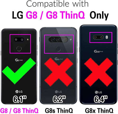 Asuwish Phone Case for LG G8 ThinQ Cell Cover Hybrid Rugged Shockproof Hard Protective Drop Proof Full Body Slim Heavy Duty Mobile Accessories LGG...