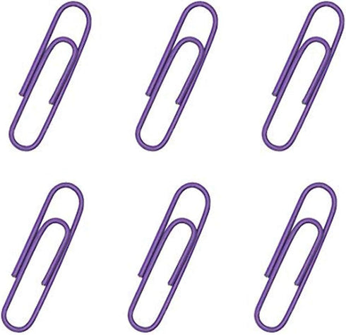 300 Pack Small 33mm Paper Clips 1.3Inch - Vinly Coated Color Office Supply Paper Clip- Cute Smooth Paper Needle - Multicoloured Bookmark(Purple)...