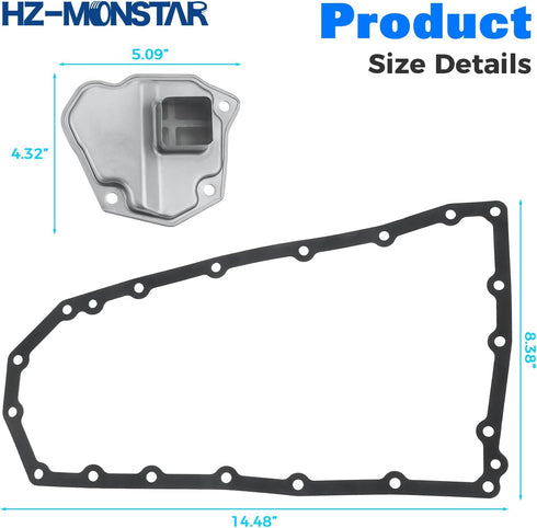 Automatic Transmission Filter Oil Pan with Gasket Kit Compatible with 2007-2017 Nissan Rogue Altima Juke Replace 31397-1XF0D 31728-1XF03 31728-1 X...