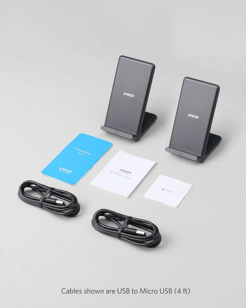 Anker 2 Pack 313 Wireless Charger (Stand), Qi-Certified for iPhone 15/15 Pro/15 Pro Max/14/14 Pro Max, 10W Fast-Charging for Galaxy S20, S10 - Sta...