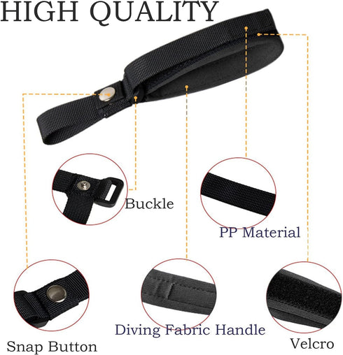 2 Pack Adjustable Wrist Strap for Dog Leash, Dog Leash Wrist Safety Strap for Hands Free, Velcro Design, Soft Comfortable Diving Fabric, Black Col...