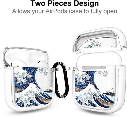 MOSNOVO Case for Airpods 1 & Airpods 2, Protective Clear Case with Shockproof Dual Layer Hard Luxe Metal Ring Designed for AirPods 1&2 Generation ...