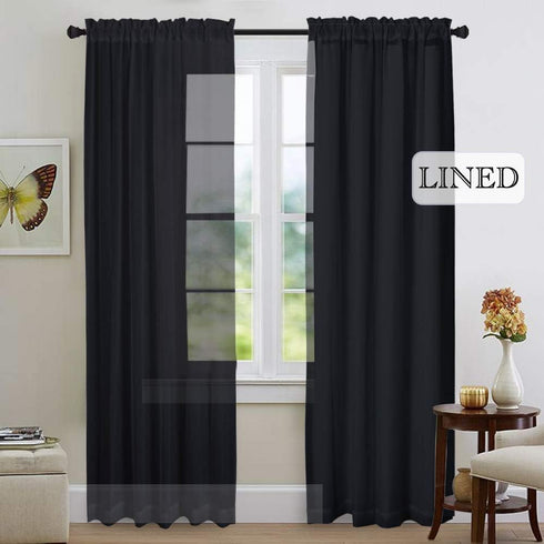 NICETOWN Door Curtains for Doorway, Black Out Curtain Liners for Drapes, Noise Reducing Light Blocking Blackout Liners for 84 inch Curtains (Set o...