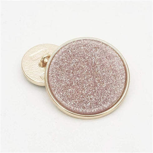 5 PCS Metal Round Shank Button Many Sizes Special Sparkling Buttons for Clothes Bags Decor Sewing Crafts (Pink, 23mm)...