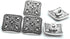 Acxico 10Pcs Square Antique Silver Floral Carved Shank Buttons Sewing Craft Metal...
