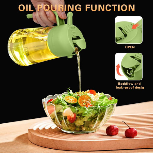 MGahyi 2 in 1 Glass Oil Sprayer & Dispenser, 2024 New 2-in-1 Glass Oil Sprayer and Dispenser for Kitchen Cooking, Glass Oil Dispenser Spray Bottle...