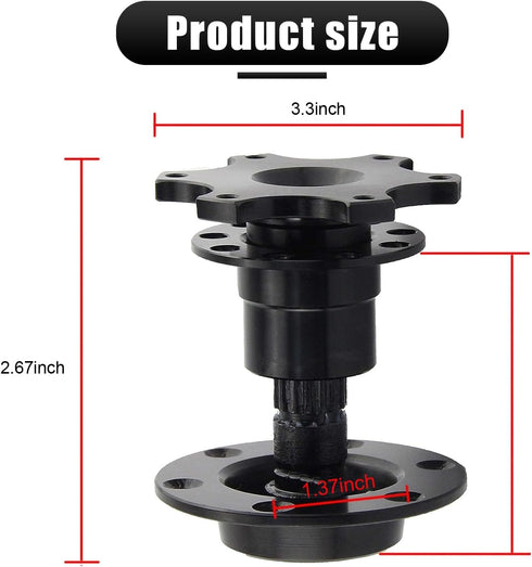 1 PC 6-hole Portable Motorsport Car Refit Steering Wheel Quick Release Tool, Universal 3.3In x 2.7In Metal Snap Off Release Hub Adapter Kit for Ra...