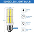 LED Corn Light Bulb 200w Equivalent 2500 Lumen 5000K Cool Daylight White 20W E26/E27 Base Ceiling Fan Led Light Bulb for Home Garage Warehouse Ind...