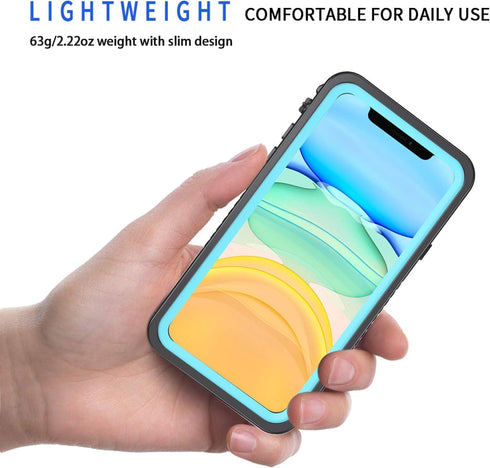 Lanhiem for iPhone 11 Waterproof Case, 360 Full Body Protection Underwater Dustproof Shockproof Clear Cover with Built-in Screen Protector Fit for...