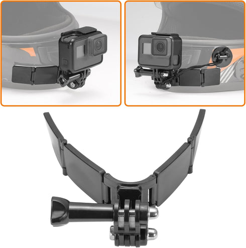 Motorcycle Helmet Chin Mount Kits with Adhesive Curved Pads Compatible with GoPro Hero 12, 11, 10, 9, 8, 7, (2018), 6 5, Hero Black, Session, Xiao...