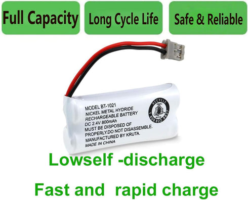 Kruta BT-1021 BBTG0798001 Compatible with Uniden BT-1021 BT1021 BT-1008 BT-1016 BT-1025 2.4V 800mAh Cordless Handset Phone Rechargeable Replacemen...