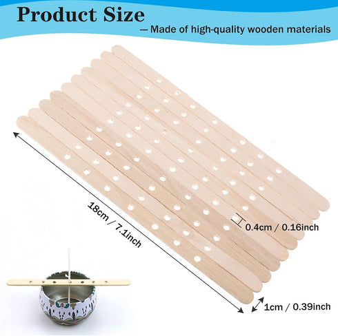 Wooden Candle Wick Holders Pack of 100pcs Wick Centering Devices Candle Wick Bars for Candle Making … (7.1inch - 100pcs)...