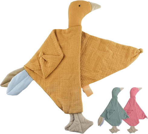 Security Blanket Loveys for Babies Boy Girl, Muslin Baby Lovey Security Blanket,Soft Breathable Organic Cotton Lovies,Unisex Newborn Toddler Goose...