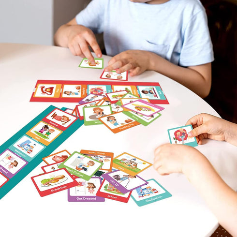 Colorful Flash Card Set – 60Pcs Visual Assisted Planning Picture Cards Pack – Bedtime, Walk, Park, Camping, Homework - Comprehensive Preschool Edu...