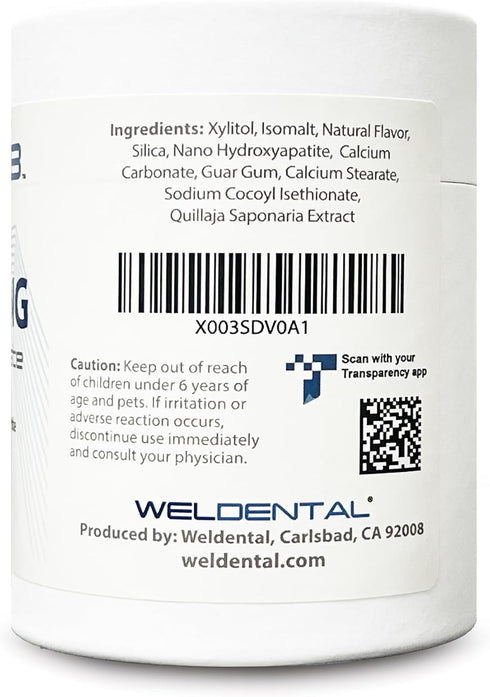 Chewtab Advanced Whitening Toothpaste Tablets with Nano-Hydroxyapatite 180 Count Refill (Peppermint)...