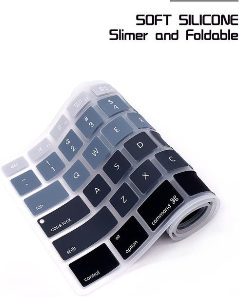 Ombre Grey Silicone Keyboard Skin Cover for iMac Wired USB Full Size Keyboard with Numeric Keypad A1243(G6 MB110LL/B and MB110LL/A)...
