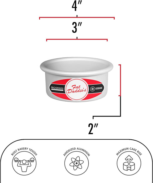 Fat Daddio's Round Cake Pan, 3 x 2 Inch, Silver...