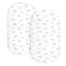 Bassinet Sheet Set 2 Pack Fitted Bassinet Sheets for Baby Boy Girl, Universal Microfiber Soft Cradle Sheets for Oval Rectangle and Hourglass Bassi...