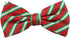 Jacob Alexander Men's Red with Diagonal Green White Stripes Pre-Tied Clip-On Bow Tie...