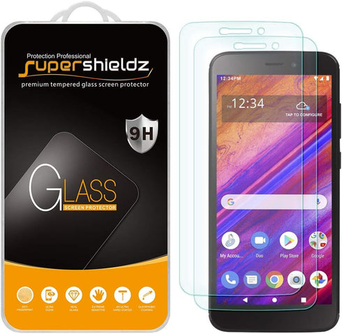 Supershieldz (2 Pack) Designed for Blu View 1 Tempered Glass Screen Protector, Anti Scratch, Bubble Free...