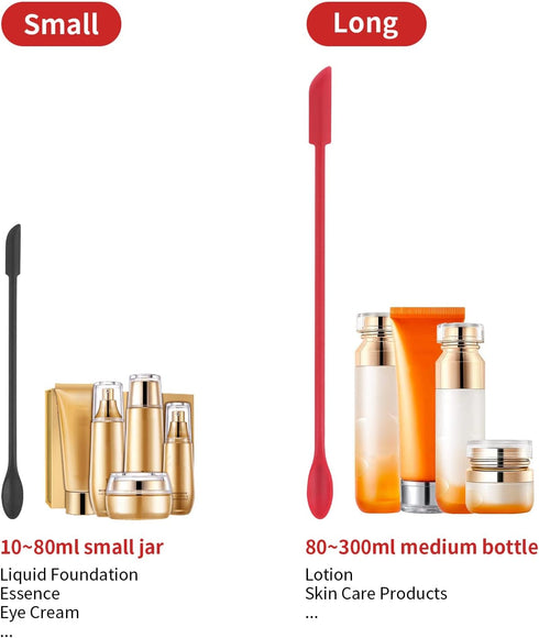 Mini Spatula Silicone Spatula Set - Cuttte 2pcs Makeup Spatula Small Spatula for Cosmetics, Reusable Beauty Tiny Spatula, Thin Jar Spatula Food Sc...