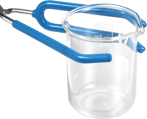 uxcell Lab Beaker Tongs 3 Prongs Stainless Steel 11.81-inch Opens Up to 180mm Width Blue...