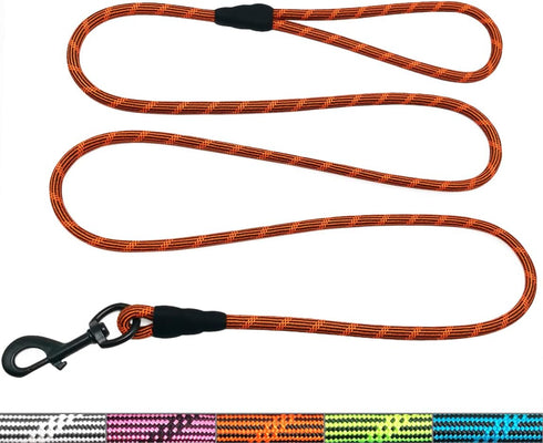 1/5", 1/3" Rope Dog Leash 6 Foot, Lightweight Sturdy Dog Walking Leash with Rotating Metal Clip, Multi-Color Pet Leash for Small Medium Dogs, Cats...