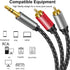 AUX RCA Cable 6 FT, 3.5mm to 2-Male RCA Audio Auxiliary Adapter Stereo Splitter Cable Dual Shielded Gold-Plated Nylon-Braided Breakout Cord for Sm...