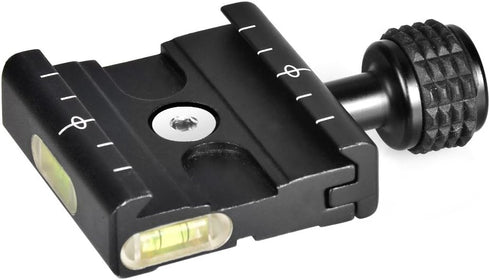 UTEBIT 50mm Quick Release Plate Clamp, Srca Swiss Clamp QR Clamp 3/8" with 1/4" Adapter &Bubble Level, Compatible for Tripod Ball Head...