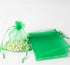 100pcs 4x6 inch Gifts Wrap Bags Green, Organza Sheer Fabric Bulk, Drawstring Reusable Recycled Pouch for Baby Shower Favor, Craft Business, Beach,...