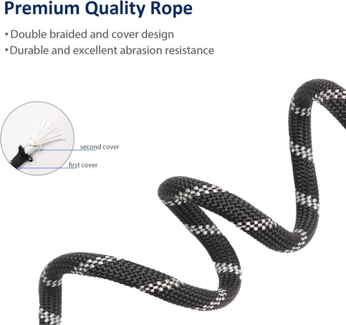 WePet Dog Training Slip Leash, No Pull, Durable Reflective Lead, Puppy Heavy Duty Loop Rope, Comfortable Handle, 6 ft, 3/8 inch, diam. Black/White...