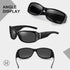 Women's Polarized Rhinestone Sunglasses - Elegant Rectangle Frame with Bling UV400 Protection...