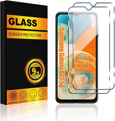 2 PACK Samsung Galaxy A23 5G / Galaxy A23 5G UW Screen Protector Glass, Premium 9H Hardness Anti-Scratch Bubble Free Tempered Glass Screen Protect...