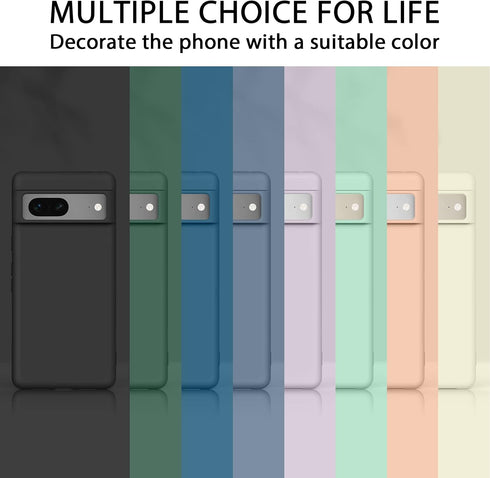 Amzpas Silicone Phone Case Compatible with Google Pixel 7, Soft Protective Smart Phone Case for Women Men, Durable Anti-Scratch Shockproof Phone C...